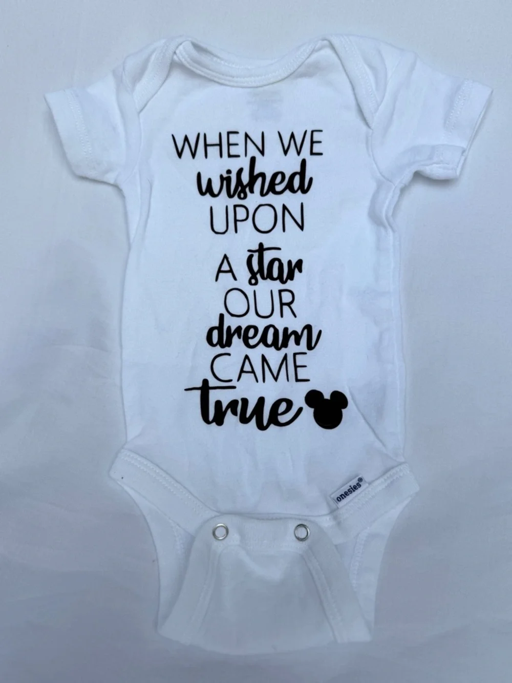 NEWBORN Disney inspired onesie. “When we wished upon a star,our dream came true”